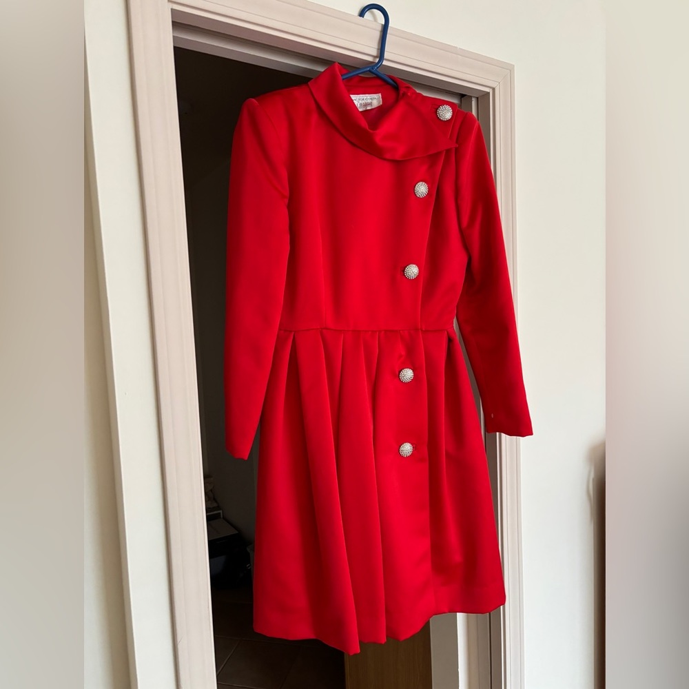 Red Victor Costa for I. Magnin dress/coat